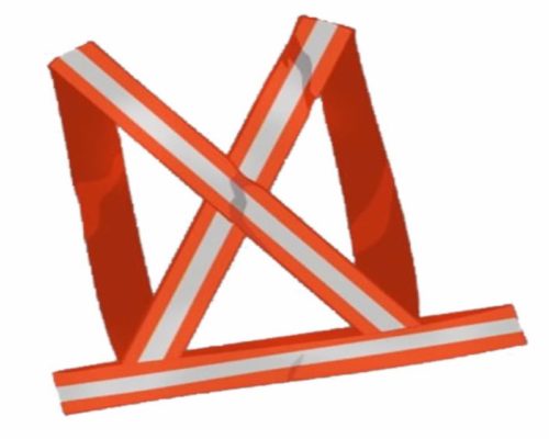 Bandolera PVC naranja fluo con banda reflectiva * 8506 *