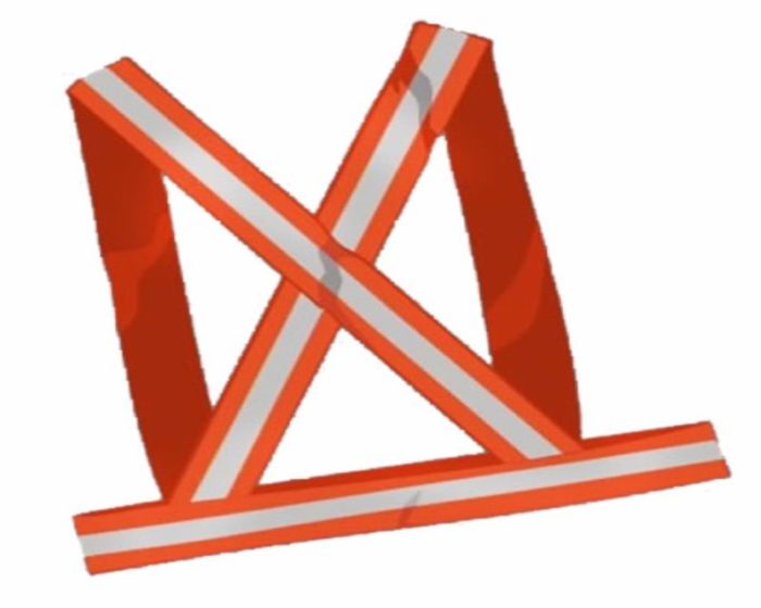 Bandolera PVC naranja fluo con banda reflectiva * 8506 *