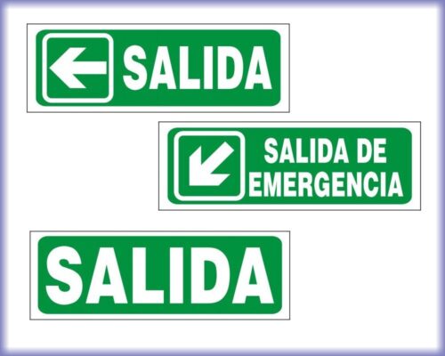 Cartel alto impacto 10 cm x 25 cm línea evacuación