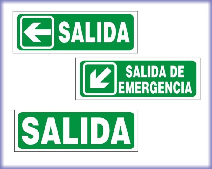 Cartel Alto impacto 10 x 30 cm  línea evacuación