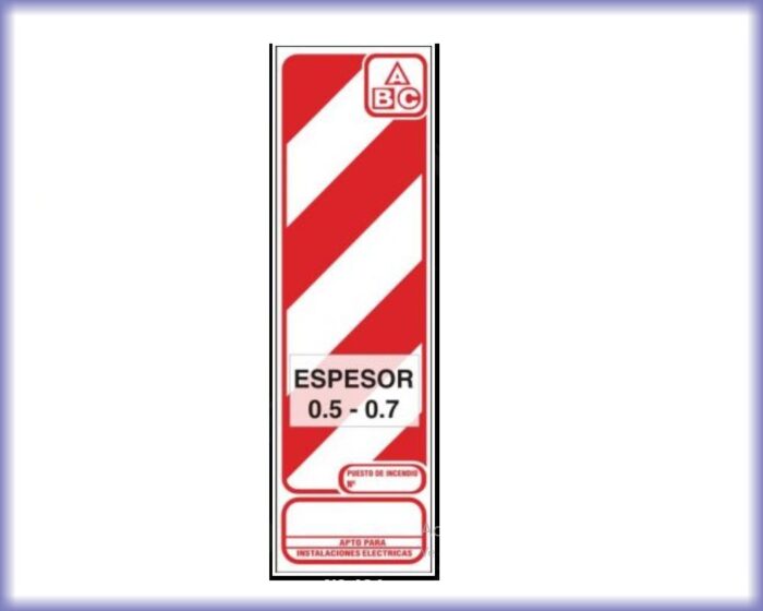 Cartel chapa baliza para matafuego ABC 80 x 23 ( 406 )