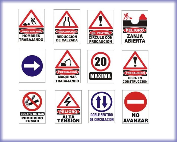 Cartel corrugado plástico vial 70 x 50 cm