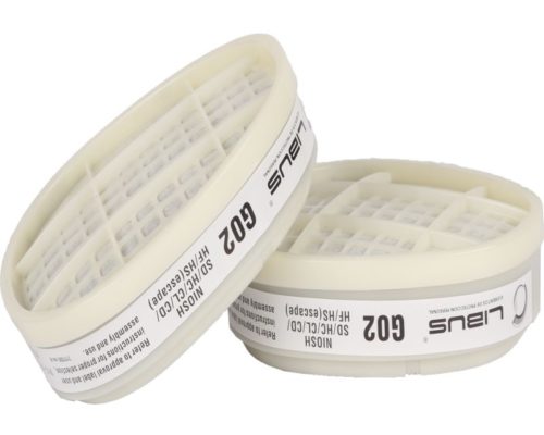 902071-Kit 2 Cartuchos LIBUS G02 Gases Acidos p/Respirador L-9000