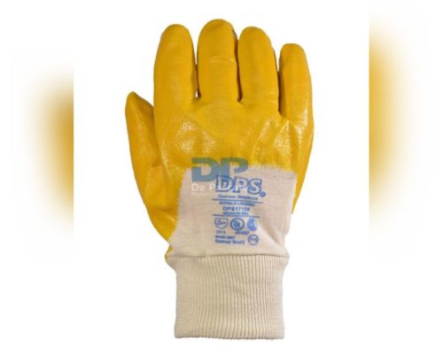 Guante DPS nitrilo puño elástico dorso ventilado amarillo