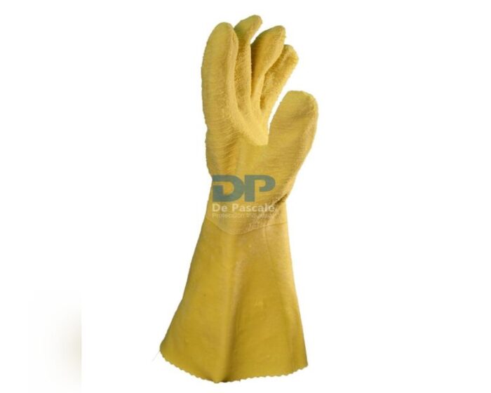 Guante DPS látex rugoso mondongo puño largo 35 cm