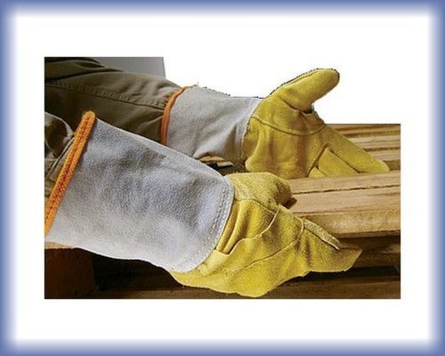 Guante descarne amarillo refuerzo pistola  poncho