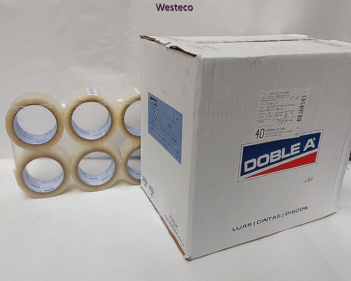 Cinta embalaje transparente 48 mm x 90 mts. DOBLE A