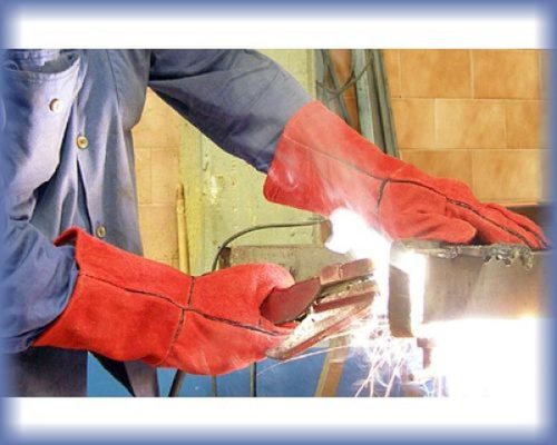 Guante Steelpro descarne rojo soldador kevlar