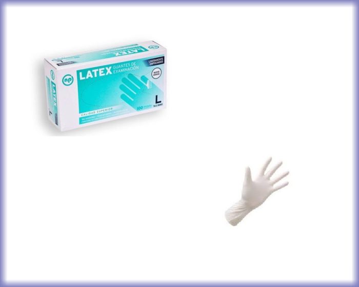 Guantes de examinación de Látex descartables marca NP