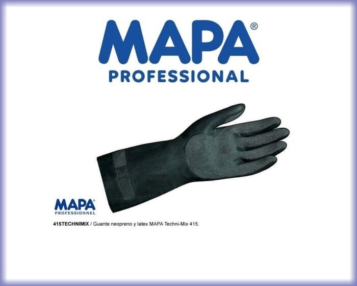 Guante Mapa Techni Mix 415 látex neopreno negro