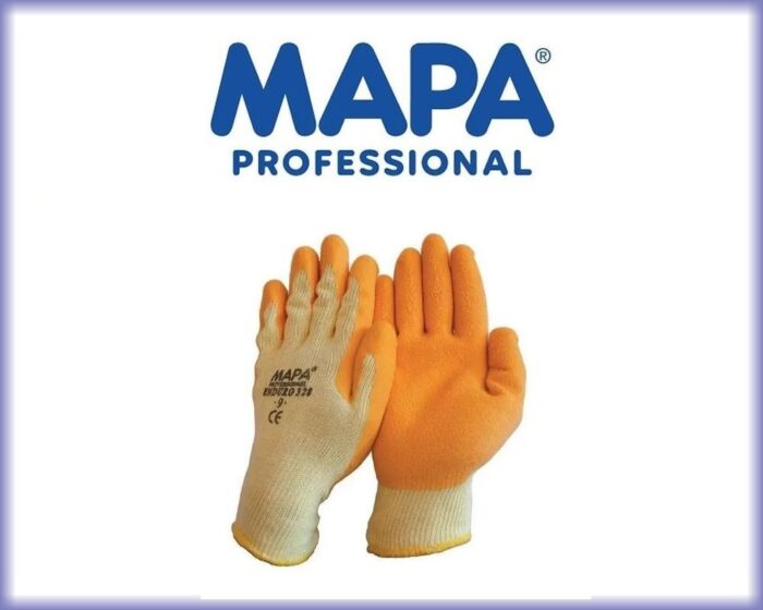 Guante Mapa Enduro 328 naranja rugoso con látex ventilado