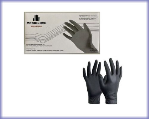 Guantes de nitrilo descartables Mediglove negros
