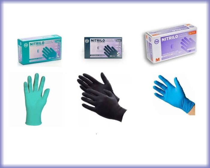 Guantes de nitrilo descartables marca NP