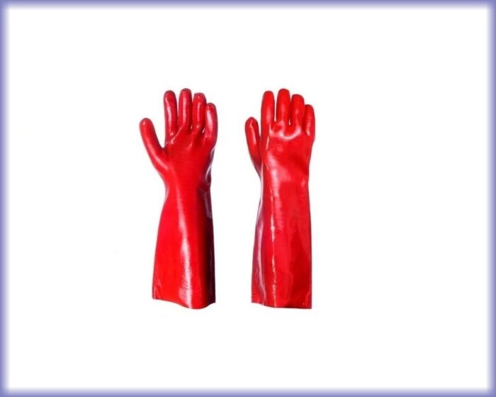 Guantes de pvc 70 cm rojo liviano