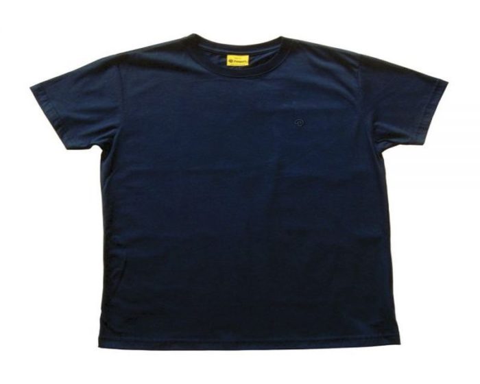 Remera azul cuello V de algodón calidad 24/1