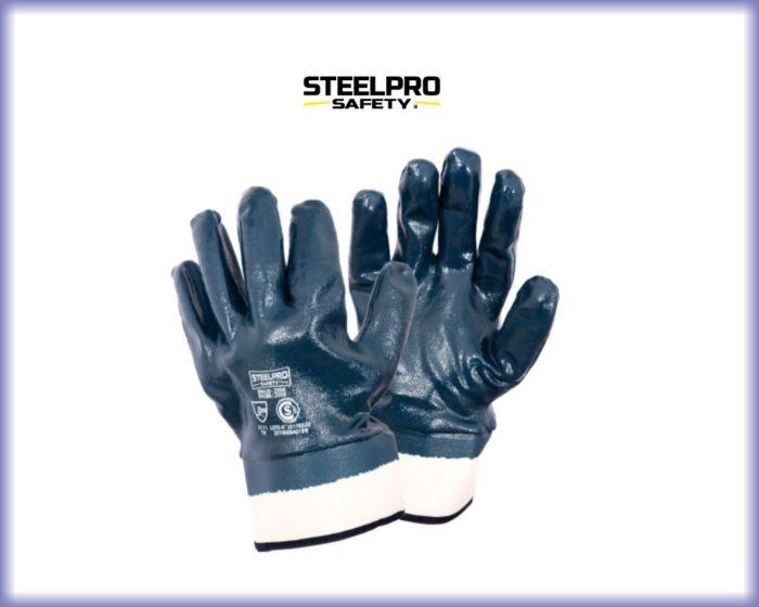 Guantes nitrilo Steelpro puño seguridad