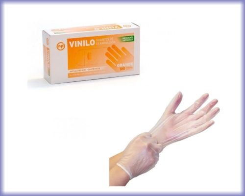 Guante vinilo descartable marca NP