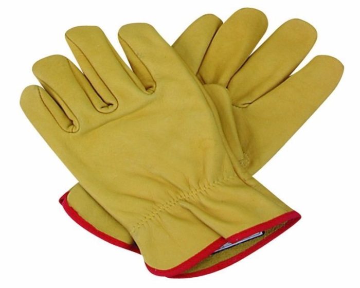 Guantes Vaqueta amarilla 1/2 paseo forrado 1ª calidad 223025