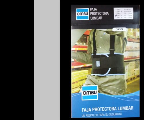 9505-FAJA LUMBAR MARCA OMBU NEGRO TALLE L