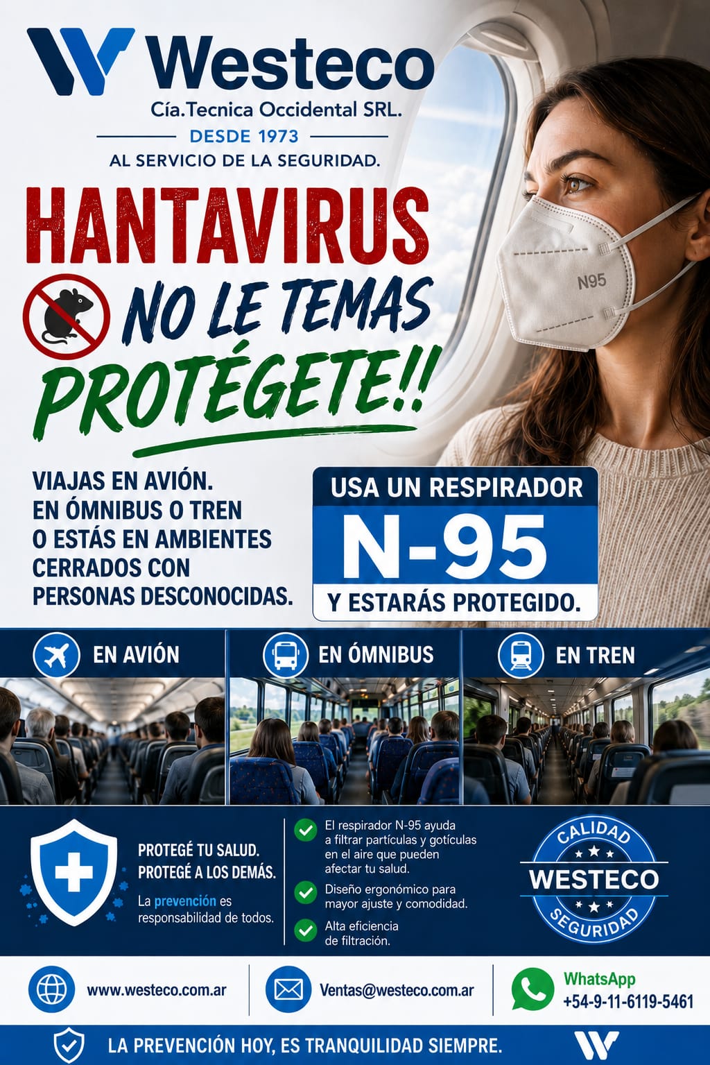 Barbijos para protegerse del Hantavirus